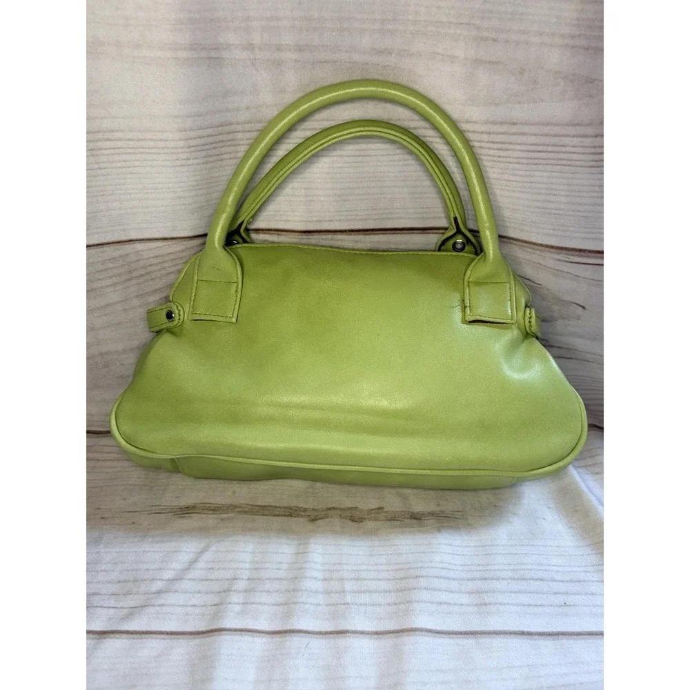 Guess Y2K Lime Green Shoulder Hand Bag Rhinestone Charm McBling Purse Baguette - Picture 4 of 9